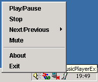 Music Player Ex TrayIconMenu
